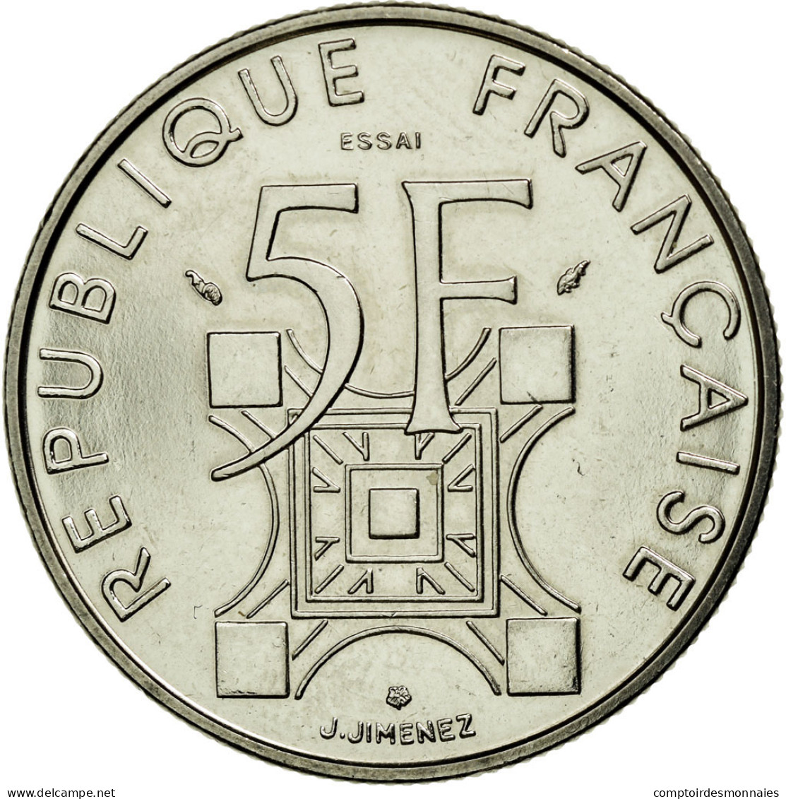 Monnaie, France, 5 Francs, 1989, SUP+, Nickel, Gadoury:772 - Essays & Proofs