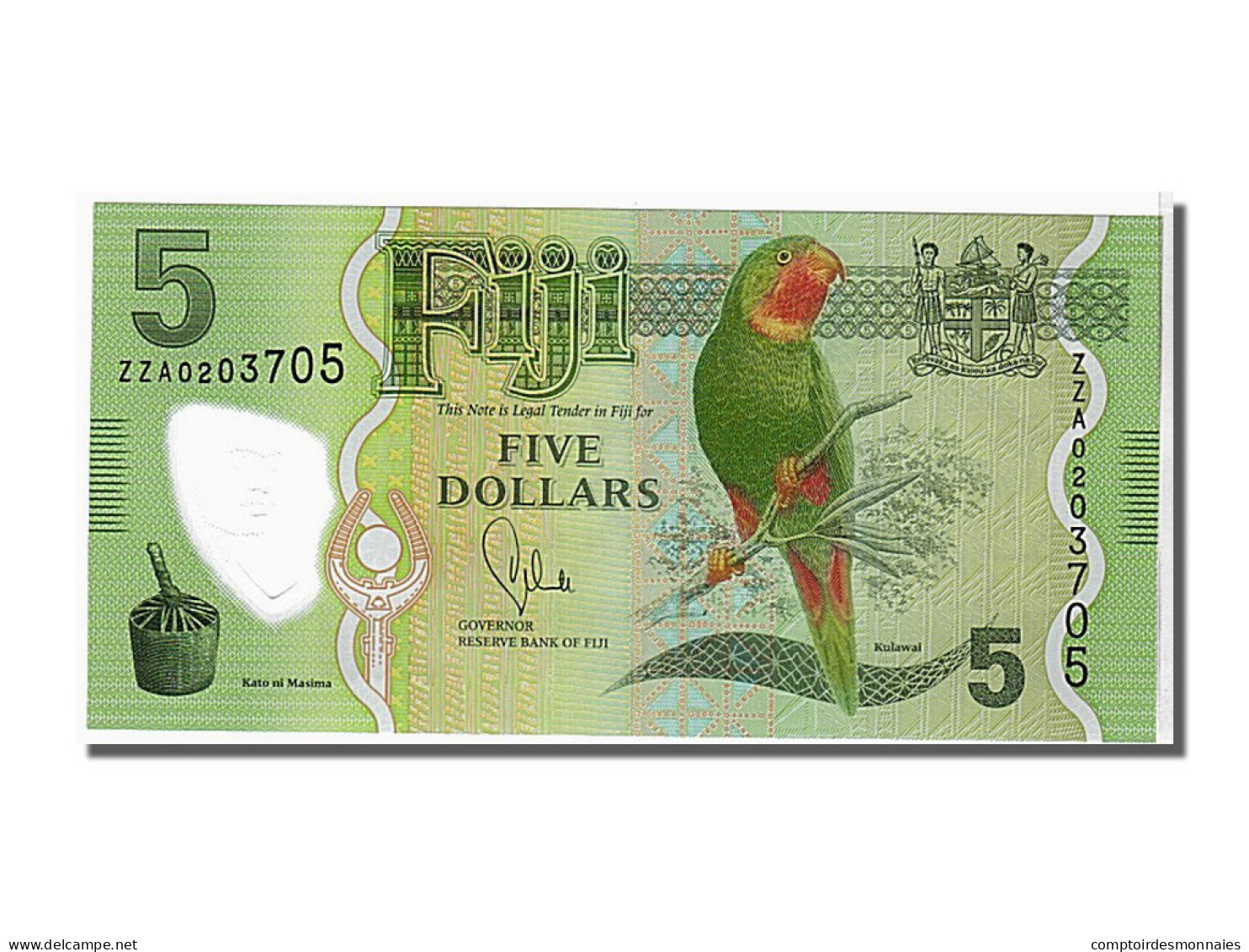 Billet, Fiji, 5 Dollars, 2013, KM:115, NEUF - Fidschi