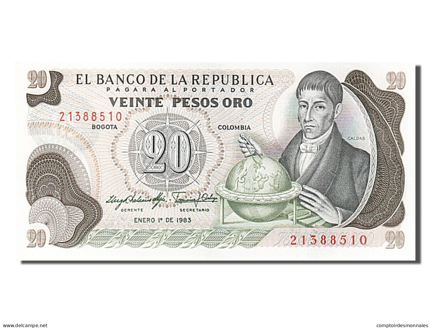 [#253986] Colombie, 20 Pesos Oro, Type Caldas - Kolumbien