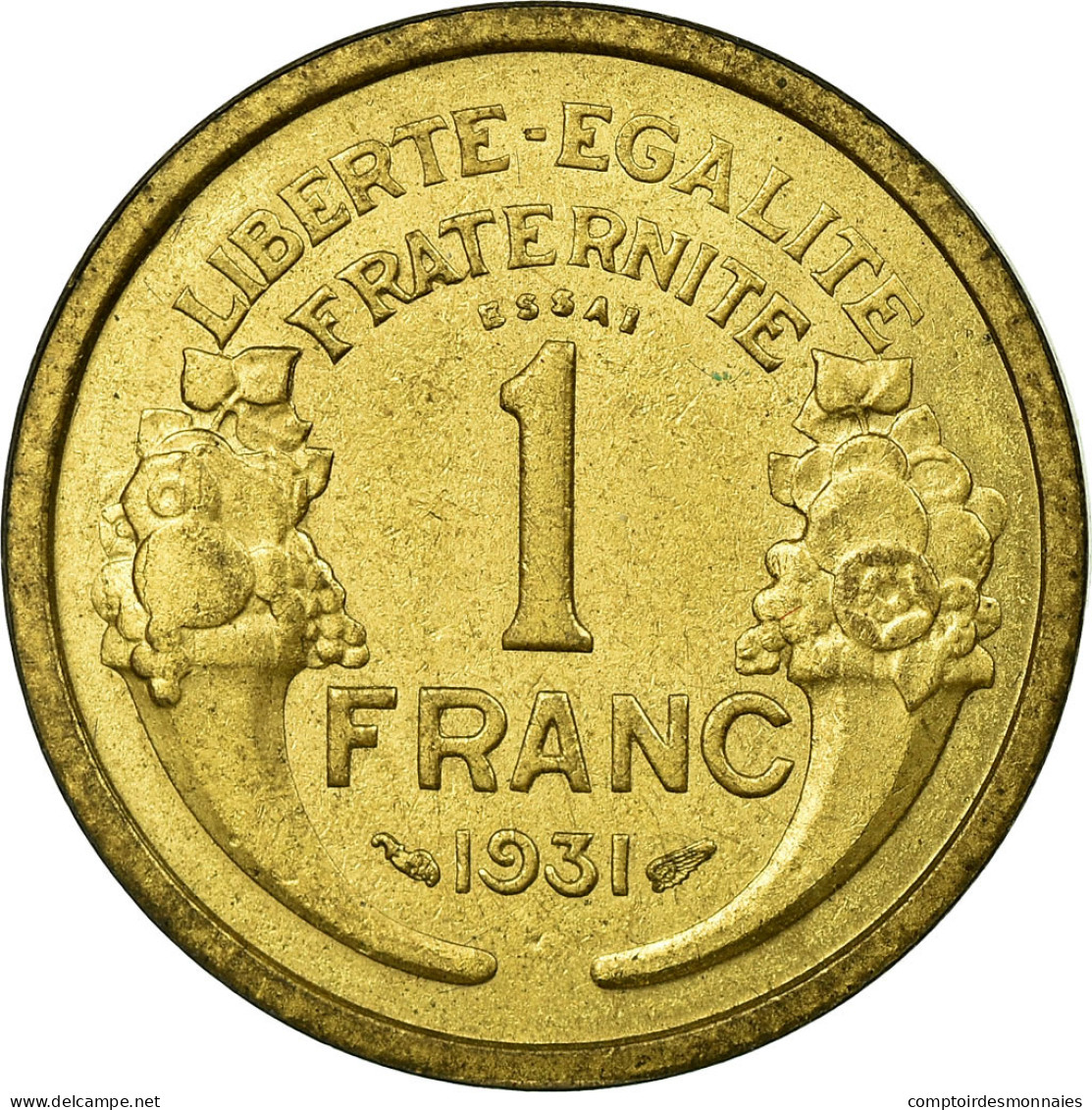 Monnaie, France, Franc, 1931, SUP, Aluminum-Bronze, Gadoury:470 - Essais, Piéforts, épreuves & Flans Brunis