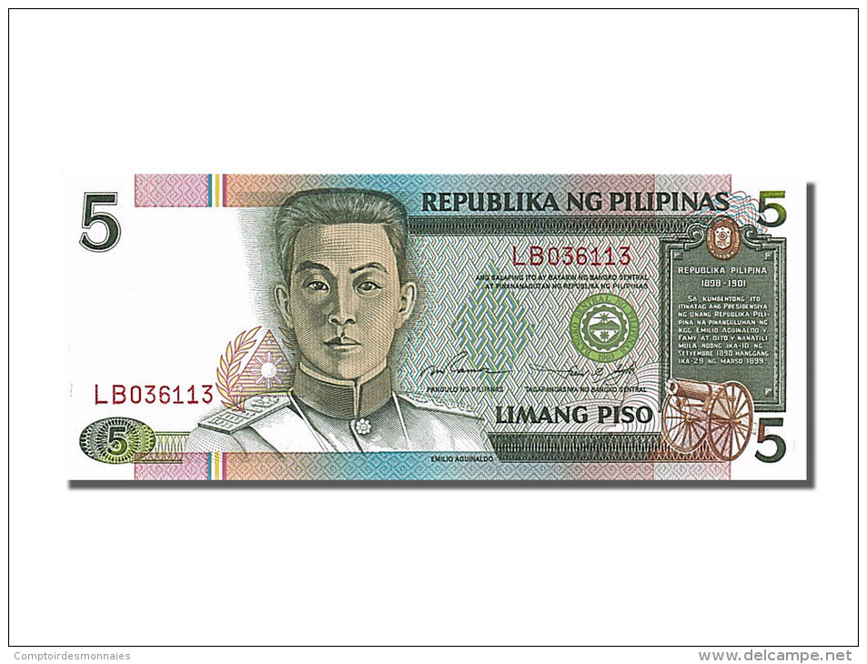 [#253855] Philippines, 5 Piso, Type Emilio Aguilnaldo - Philippinen