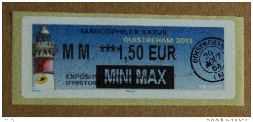 Lis01 Vignette LISA  MINI MAX 1.50  :  OUISTREHAM 2013 Marcophilex XXXVII - 2010-... Illustrated Franking Labels