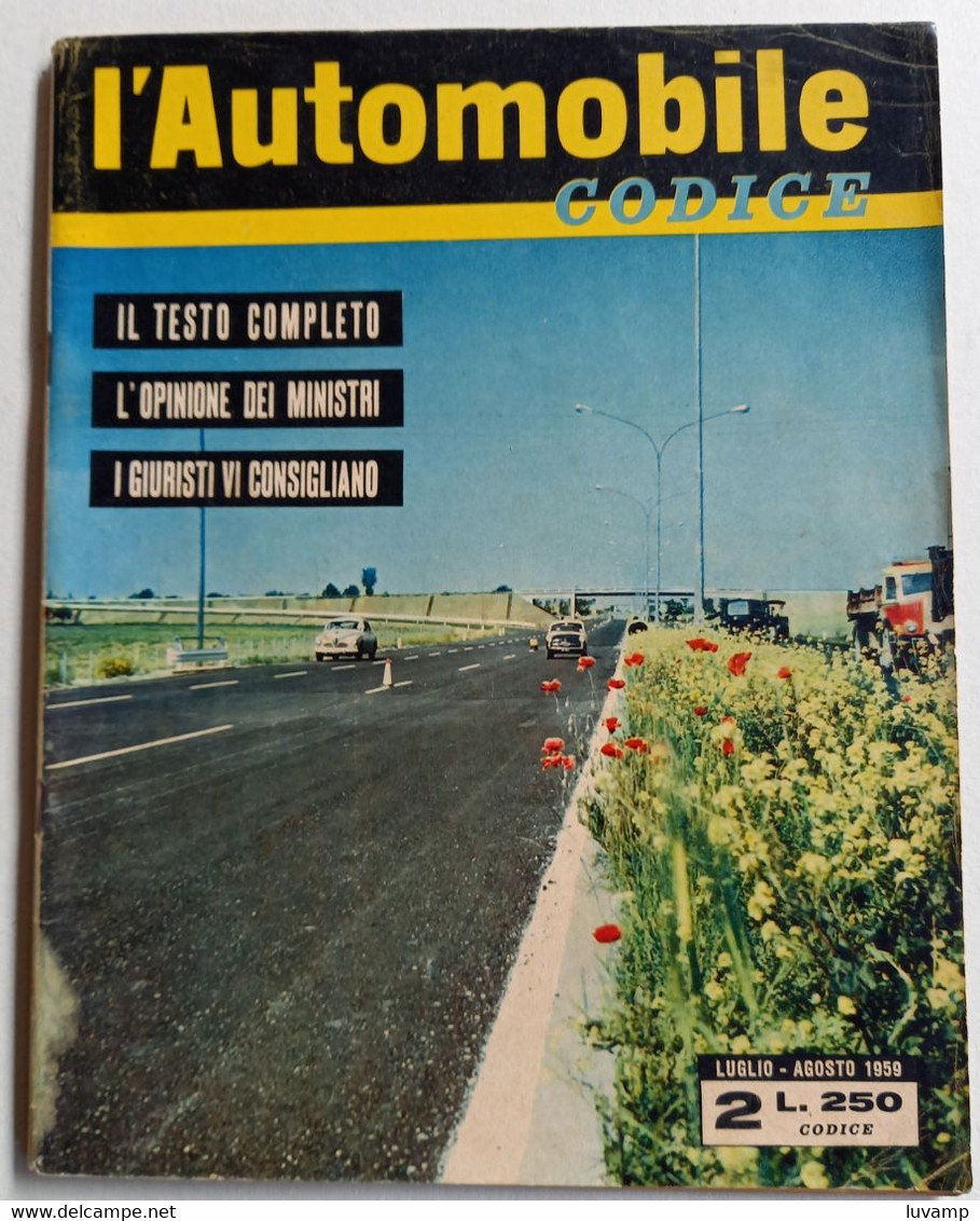 L'AUTOMOBILE CODICE  DEL LUGLIO AGOSTO 1959 ( CART 65) - Engines