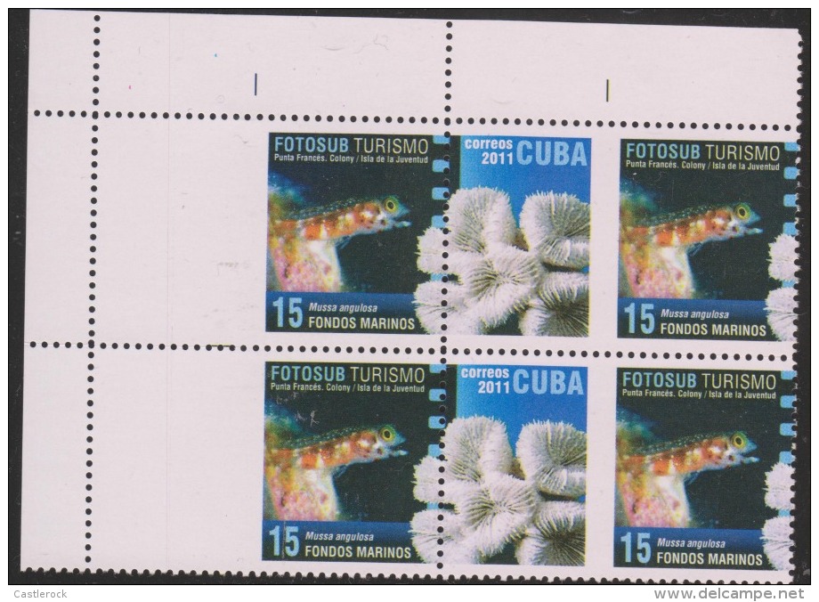 O) 2011,SHIFTED PERFORATION, SUBMARINE LIFE, SEA LIFE, FISH CORAL, MNH. - Imperforates, Proofs & Errors