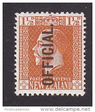 New Zealand, Scott #O44, Mint Hinged, George V Overprinted, Issued 1919 - Officials