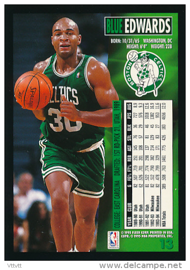 Basket, NBA, Fleer 94/95 : BLUE EDWARDS, BOSTON CELTICS, N° 13 - 1990-1999