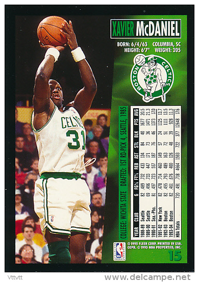 Basket, NBA, Fleer 94/95 : XAVIER Mc DANIEL, BOSTON CELTICS, N° 15 - 1990-1999