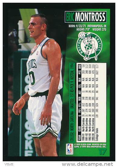 Basket, NBA, Fleer 94/95 : ERIC MONTROSS, BOSTON CELTICS, N° 17 - 1990-1999