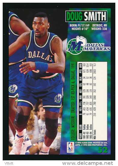 Basket, NBA, Fleer 94/95 : DOUG SMITH, DALLAS MAVERICKS, N° 52 - 1990-1999