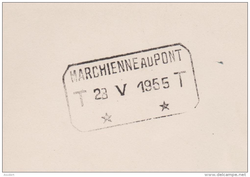 C - Télégramme B.18 (F)  Déposé à Charleroi Vers Roux / Obl. Marchienne-Au-Pont 28.V.1955 - Telegrams