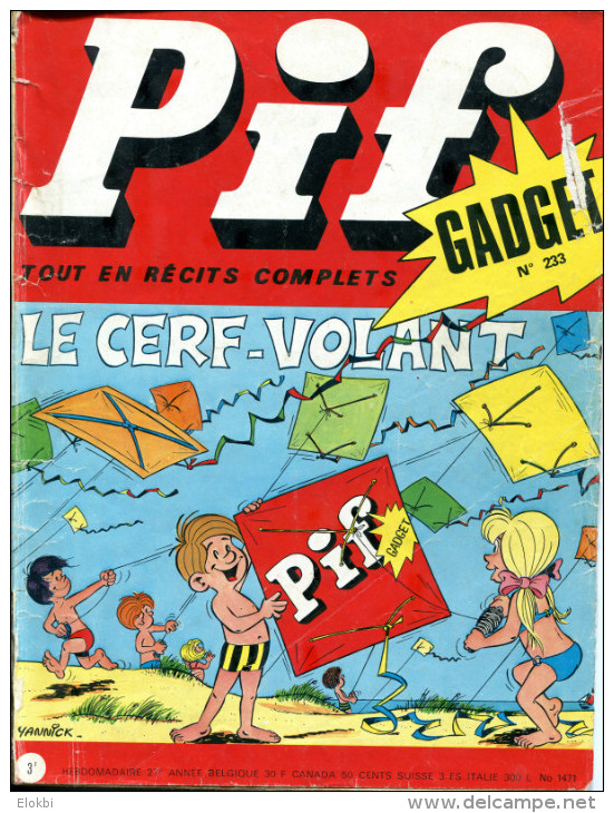 Pif Gadget N°233 (Vaillant 1471) - Fanfan La Tulipe -  Docteur Justice - Pif Gadget