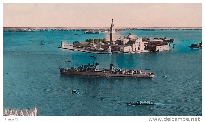 NAVE DA BATTAGLIA  866  IN TRANSITO DA VENEZIA - Guerra