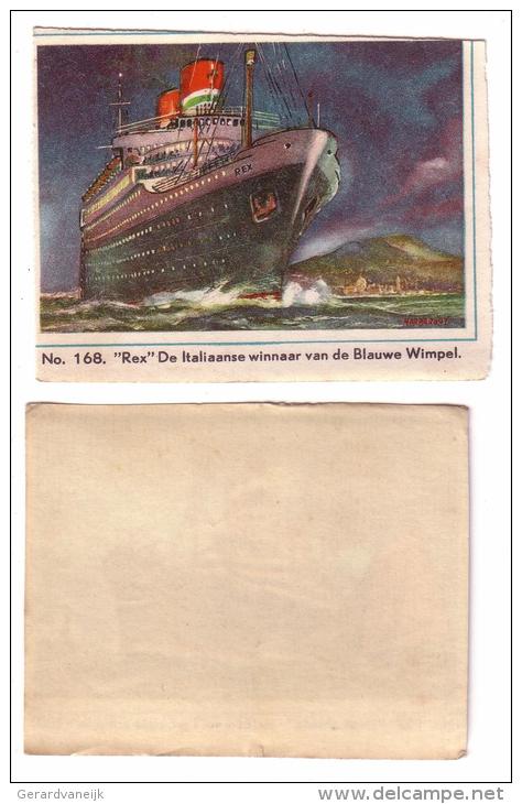 Cigarette Card Cut Out Captain Grant Pack,   History,  Ship 168  "Rex" De Italiaanse Winnaar Van De Blauwe Wimpel. - Autres & Non Classés