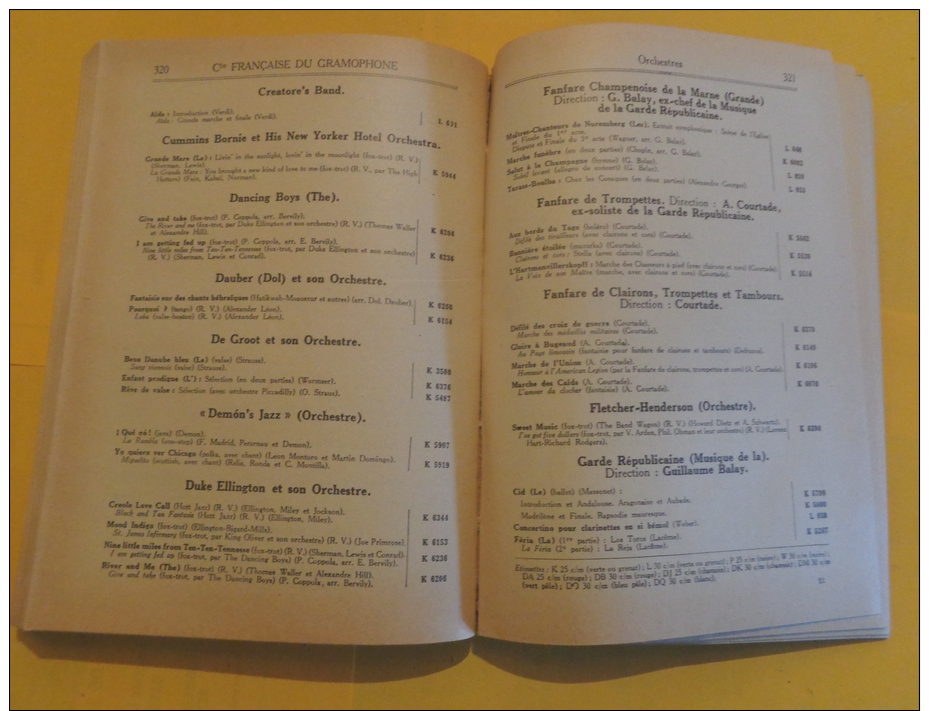 Catalogue Général Des Disques 1932 La Voix De Son Maitre Cie Française Du Gramophone Discographie - Music