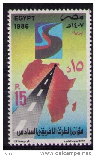 EGYPT 1986 6th Conference Of African Roads In Cairo - Unused Stamps