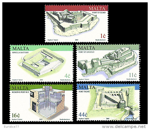 Malta 2003 - Military Architecture Stamp Set Mnh - Other & Unclassified