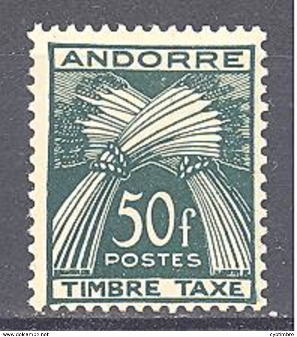 Andorre: Yvert N° Taxe 40*; MLH; Cote 25.00€ - Usati