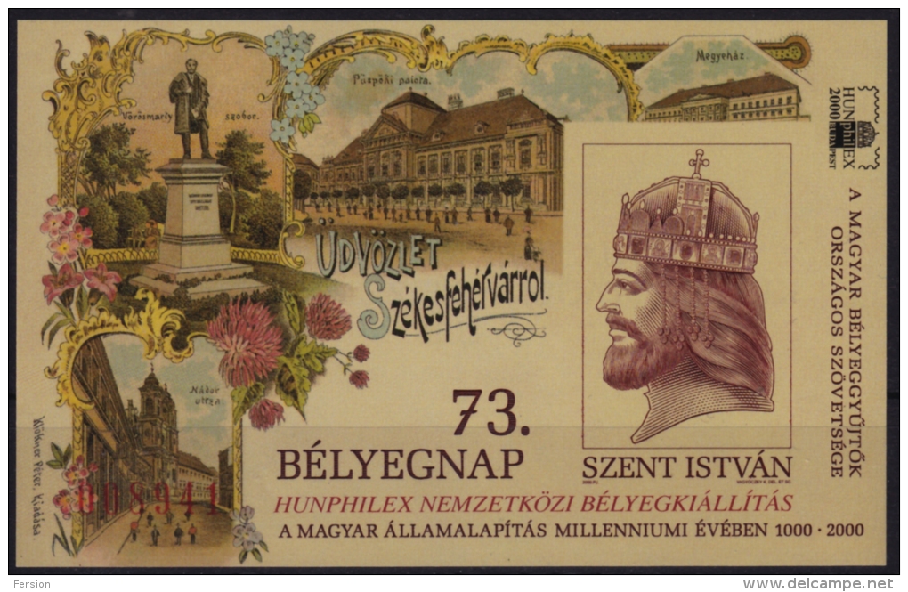 Hunphilex 2000 Stamp Exhibition - For Members Federation Of Hungarian Philatelists 2013 Commemorative Sheet - Commemorative Sheets