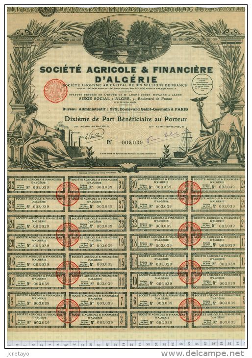 Sté Agricole Et Financiere D'Algerie - Agriculture