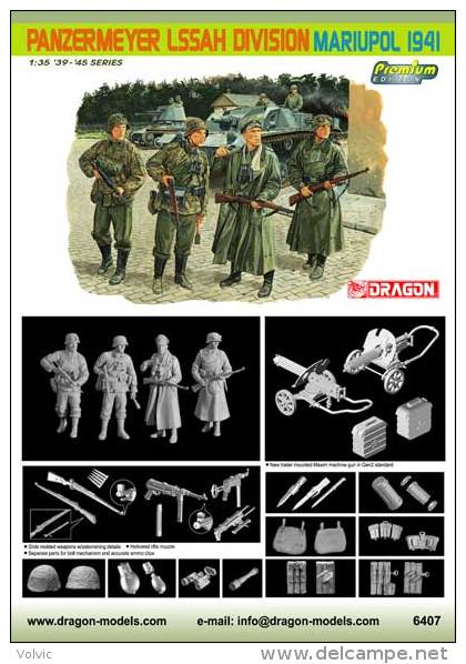 - DRAGON - Figurines  Panzermeyer LSSAH Division Mariupol 1941 - 1/35°- Réf 6407 - - Figurines