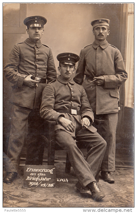 Photocarte Allemande- Militaires Soldat Allemands Pose Photo 1916 COBLENZ???(guerre14-18)2s Cans TTBE - Guerra 1914-18