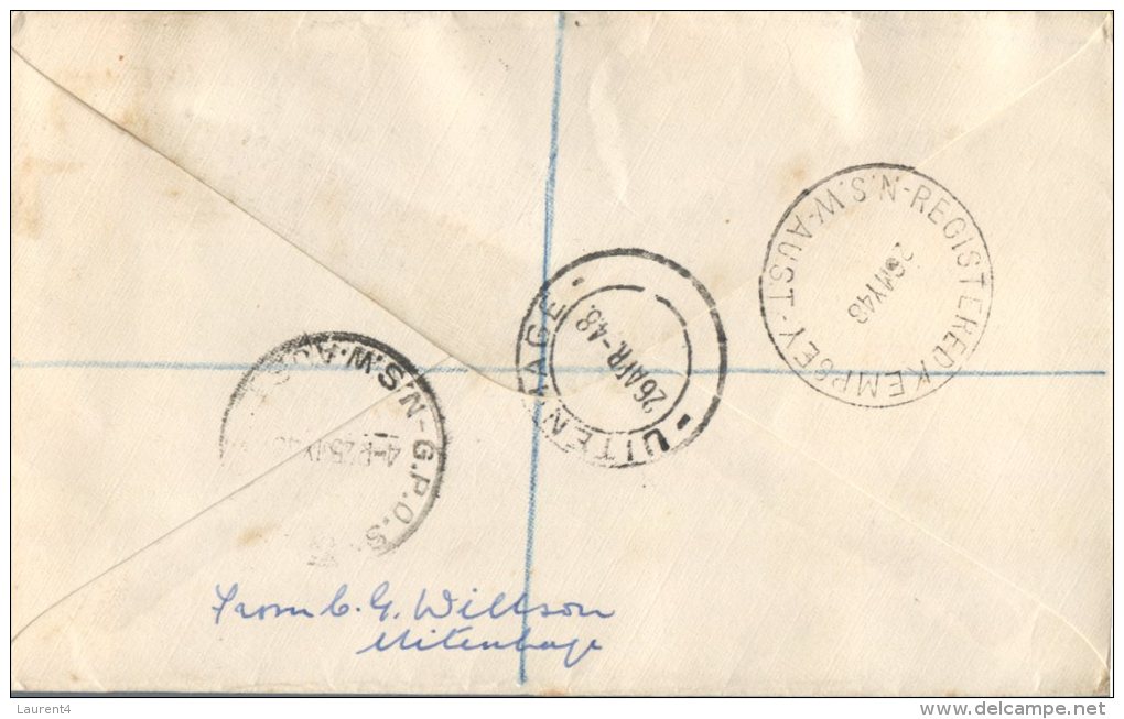 (355) Registered FDC Cover Posted From South Africa To Australia - 1943 - Lettres & Documents