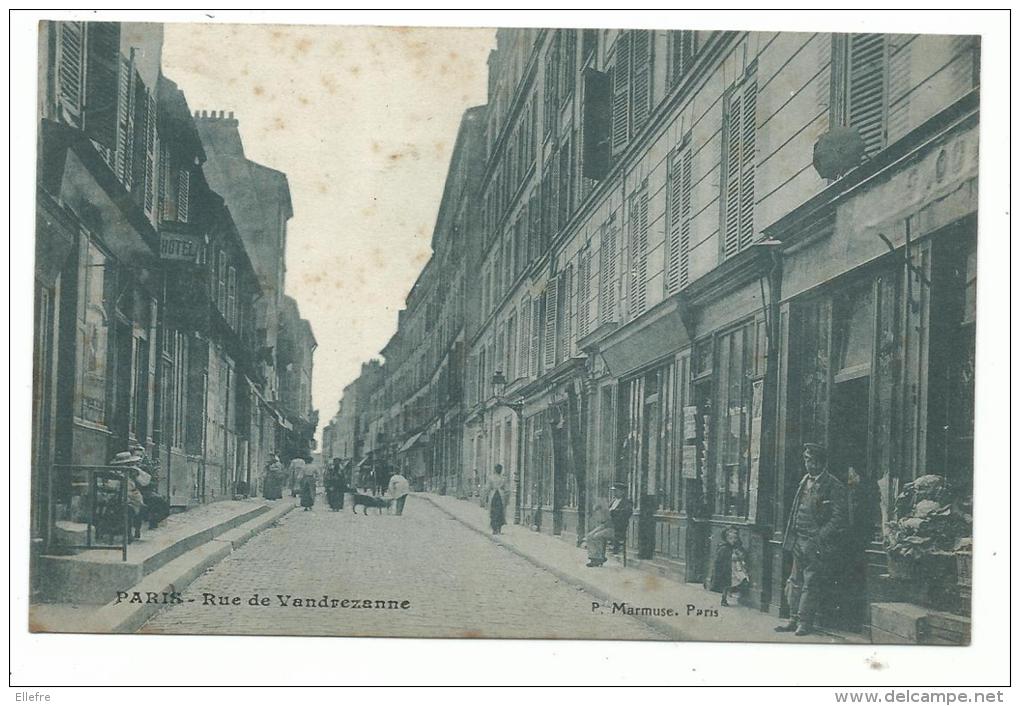 Paris XIII Arrondissement, La Rue De Vanvandrezanne Plan Animé, Cpa , écrite En 1912, édition Marmuse - Arrondissement: 13
