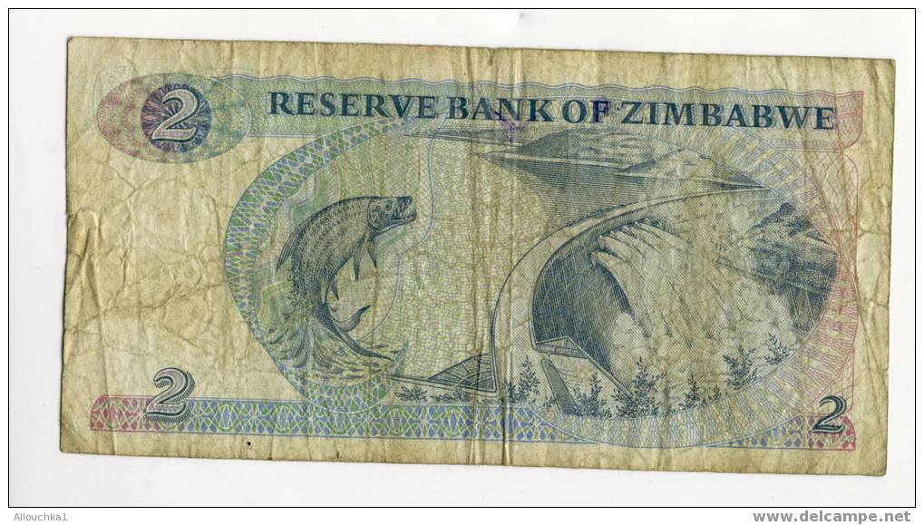 BILLET DE 2 TWO DOLLARS RESERVE BANK OF ZIMBABWE - Simbabwe