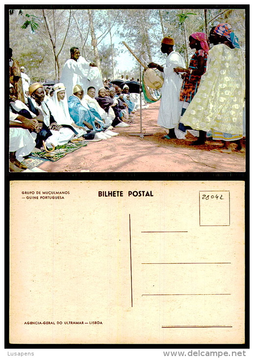 PORTUGAL COR 28042 - GUINÉ - GRUPO DE MUÇULMANOS MUSLIM RELIGION - Guinea Bissau