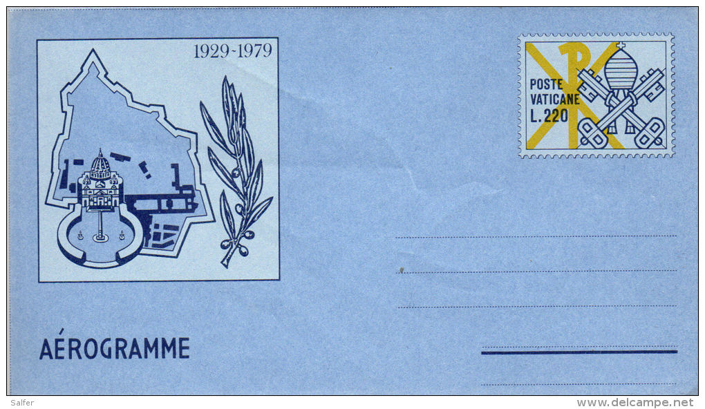 VATICANO / VATIKAN  AEROGRAMMA 1979 Cinquantenario  MNH - Postal Stationeries