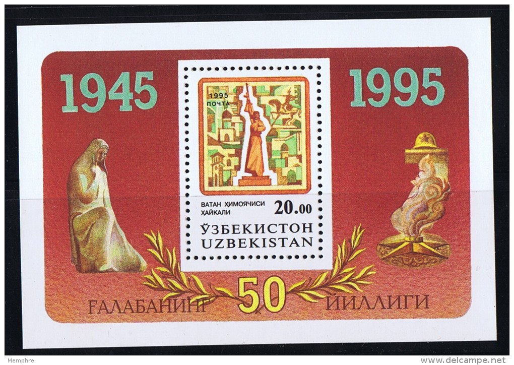 1995  End Of World War II  Souvenir Sheet  Sc 62  MNH - Usbekistan