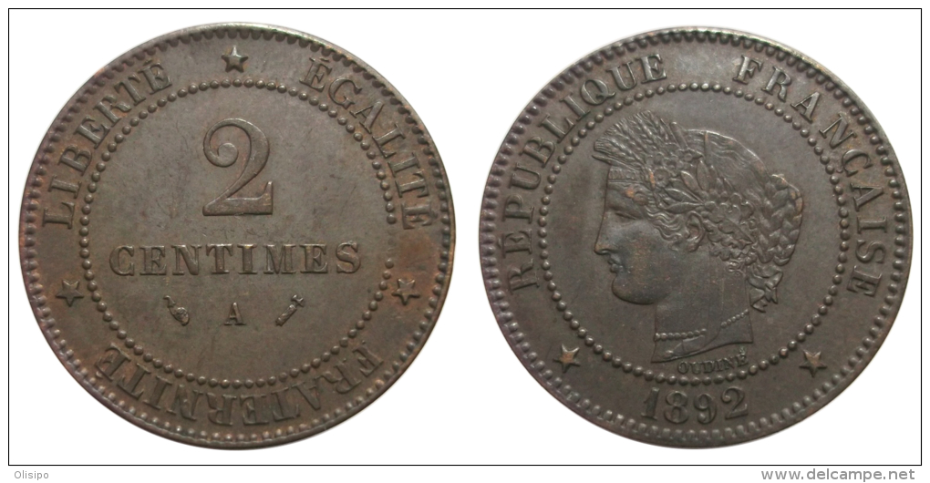 2 Centimes 1892 A (France) - 2 Centimes