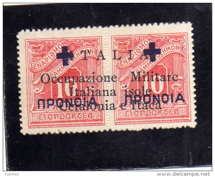 OCCUPAZIONE ITALIANA CEFALONIA E ITACA 1941 PREVIDENZA SOCIALE DEL 1937 SOPRASTAMPATO OVERPRINTED MLH SIGNED - Cefalonia & Itaca