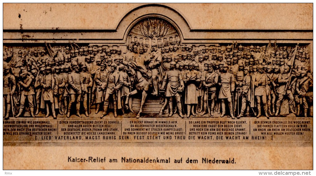 NIEDERWALD  Kalser Relief Am Nationaldenkmal  Carte écrite Timbrée - Rheingau