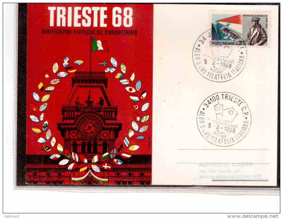 TEM2777    -   TRIESTE  5.10.1968   /     ALBO D'ORO FILATELIA ITALIANA - Philatelic Exhibitions