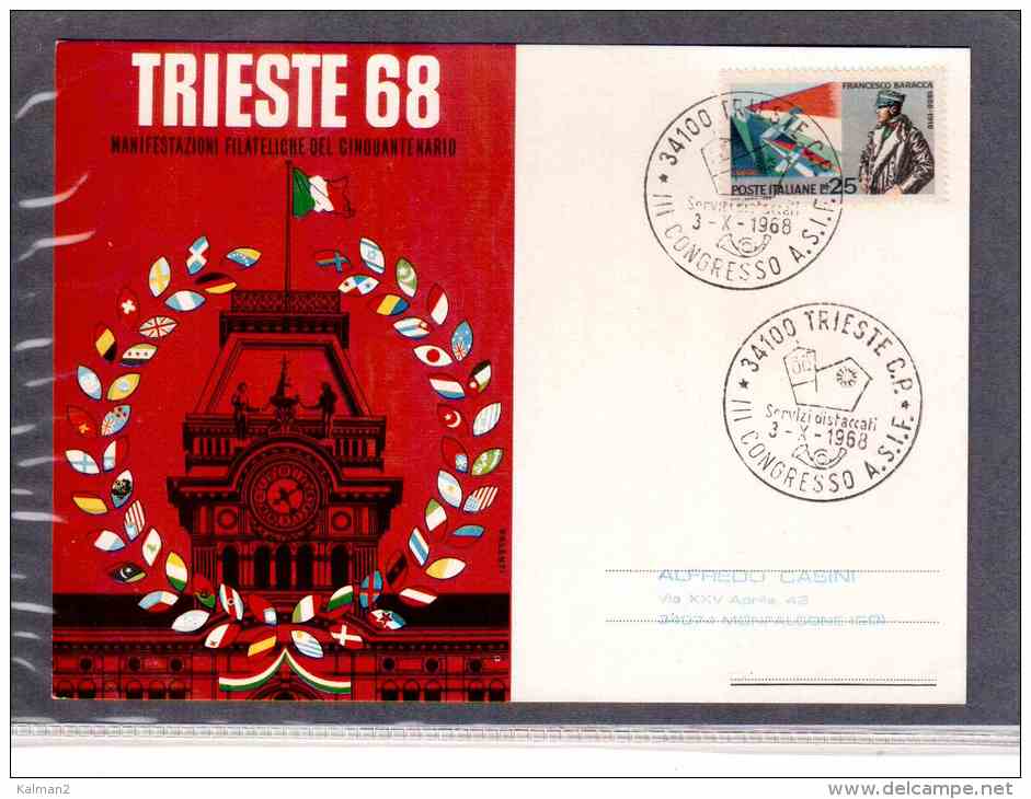 TEM2780    -   TRIESTE  3.10.1968   /    III  CONGRESSO  A.S.I.F. - Esposizioni Filateliche