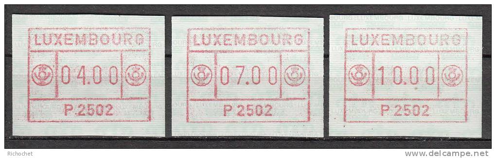 Luxembourg  (1) P 2502  Luxembourg-Gare  - Série Indivisible 4 - 7 - 10 F. ** - Postage Labels