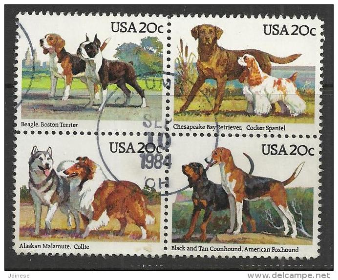 USA 1984 - DOGS - CPL. SET - USED OBLITERE GESTEMPELT USADO - Chiens