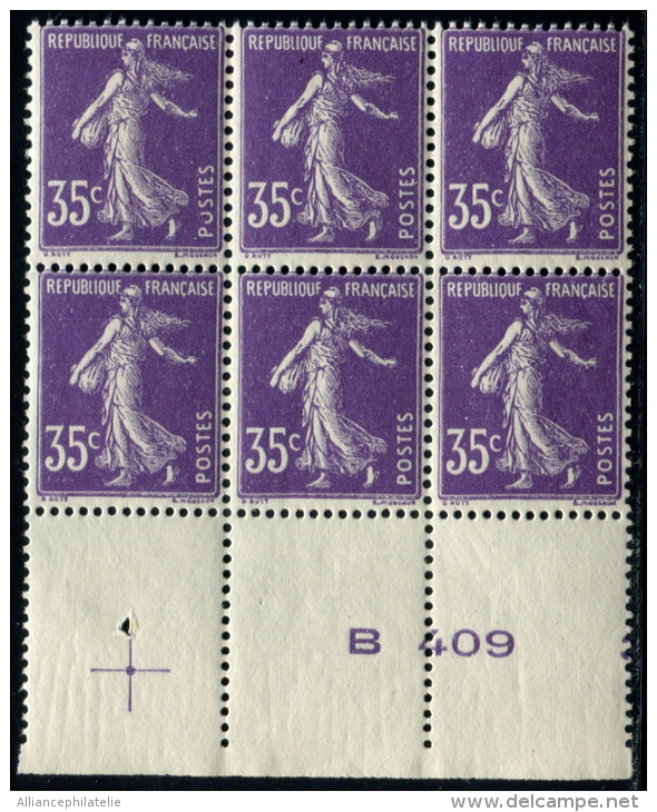 N001 France N°142 Bloc De 6 Avec Croix De Repère NEUF ** LUXE Sans Charnière - Neufs