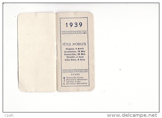 Calendrier 1939 : Legrand,mercerie,parfumer Ie Rue Octave Feuillet à Saint Lô (manche) - Petit Format : 1921-40