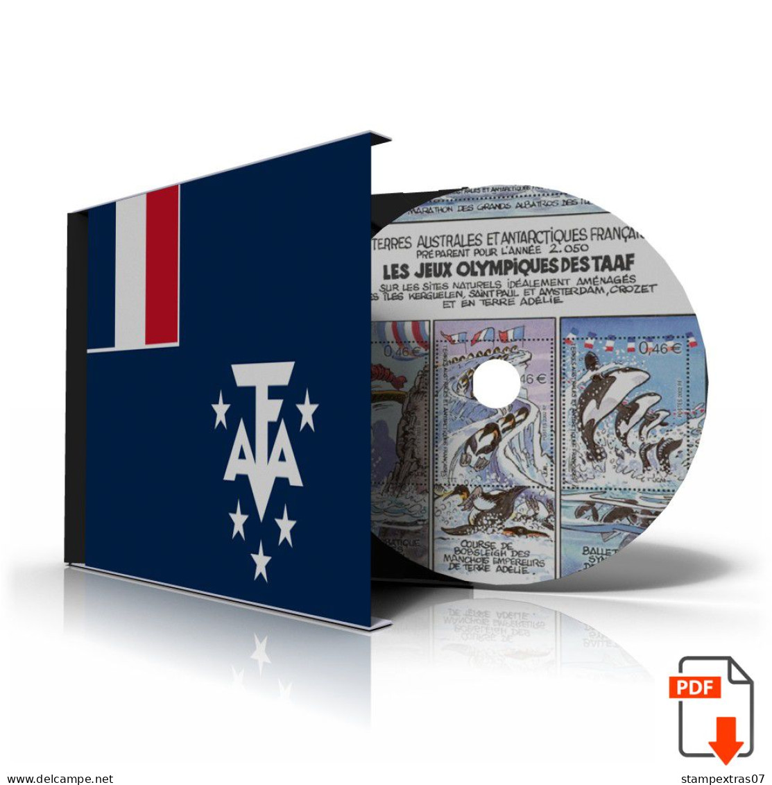 TAAF/FSAT: FRANCE ANTARCTICA STAMP ALBUM PAGES 1955-2011 (107 Color Illustrated Pages) - Englisch