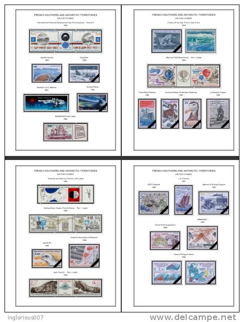 TAAF/FSAT: FRANCE ANTARCTICA STAMP ALBUM PAGES 1955-2011 (107 color illustrated pages)