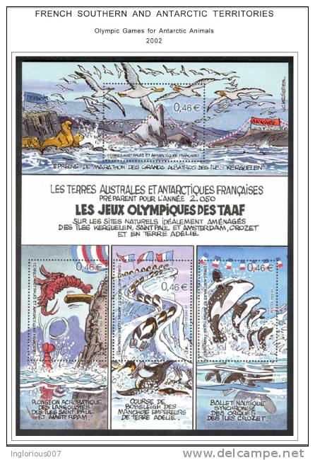 TAAF/FSAT: FRANCE ANTARCTICA STAMP ALBUM PAGES 1955-2011 (107 color illustrated pages)