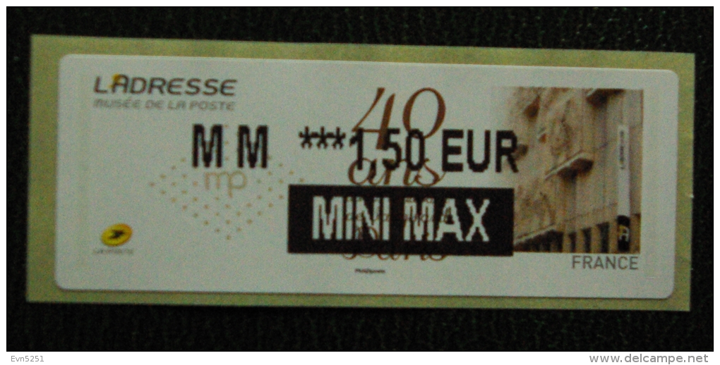 Lis01 Vignette LISA  MINI MAX 1.50  : L'Adresse Musée De La Poste - 40 Ans - 2010-... Illustrated Franking Labels