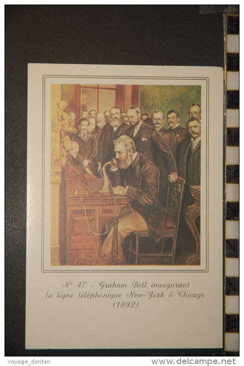 CP, Evenements, Graham Bell Inaugurant La Ligne Telephonique New York à Chicago 1892 N°47 Edition CERS - Inaugurazioni