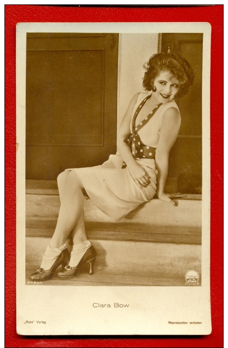 CLARA BOW 4480/1 PUBLISHER GERMANY "ROSS" VINTAGE PHOTO POSTCARD W1015 - Actors