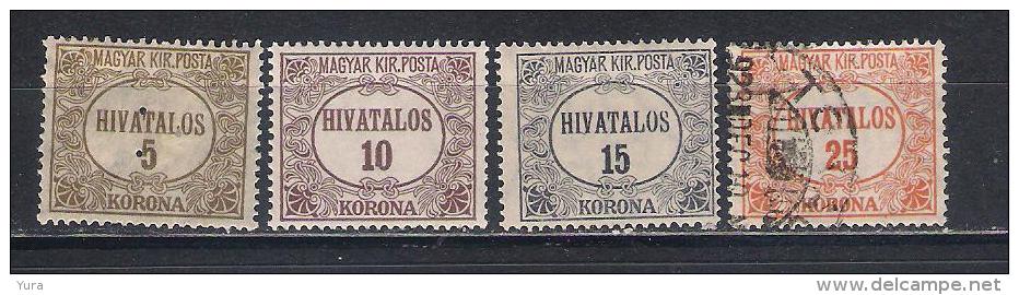Hungary 1922/3 Mi Nr 15/18 MNH, Used (a1p18) - Service