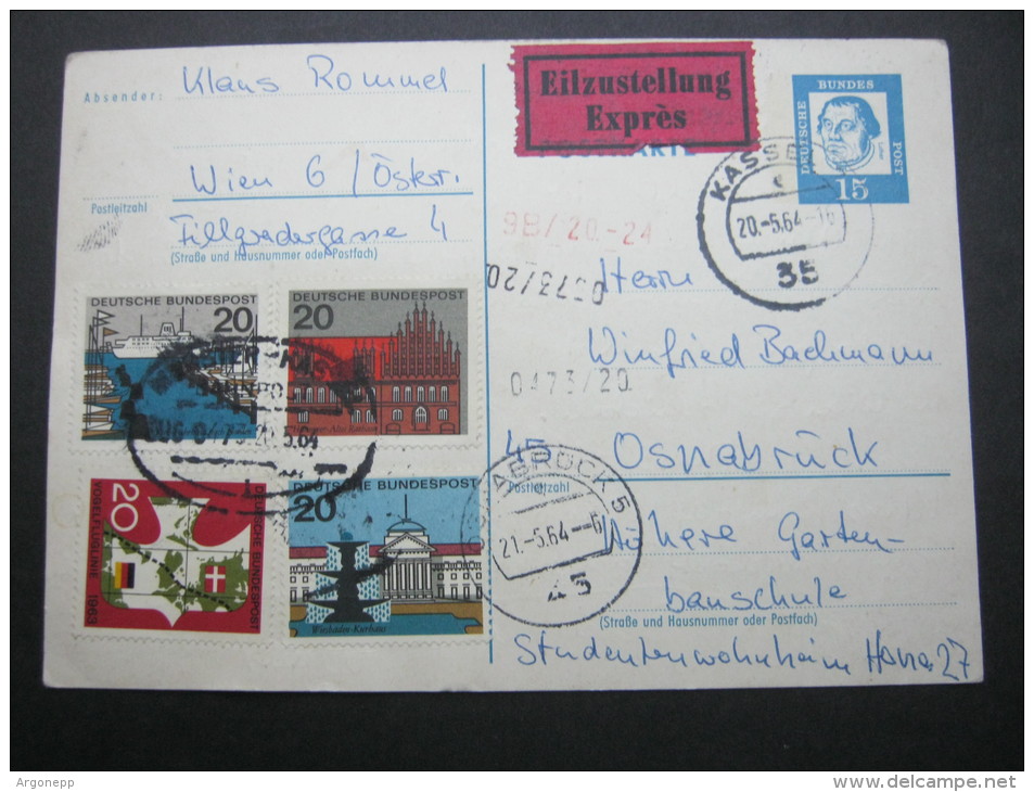 1964, Eilkarte Aus Kassel - Cartes Postales - Oblitérées