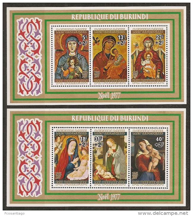 PINTURA - BURUNDI 1977 - Yvert #H101/02 - MNH ** - Madonnas