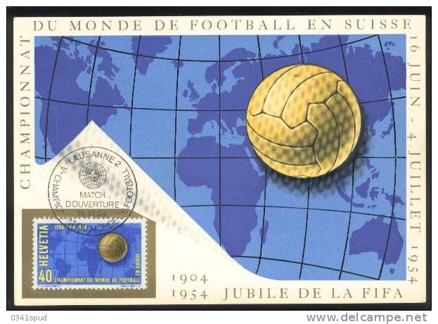 1954  Suisse Svizzera  Football Soccer Calcio 2 Cartes Maximum  Ouverture  Cloture TB - 1954 – Zwitserland